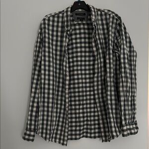 Banana Republic Men's Green and White Camdyn Fit Shirt